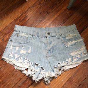 Carmar Jean Shorts with cut out detail